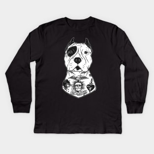 AMERICAN PITBULL TATTOOED Kids Long Sleeve T-Shirt